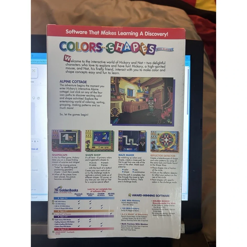 Golden‎ Books Interactive Colors & Shapes Hickory Cd-Rom! New! Mac Windows 3-6!